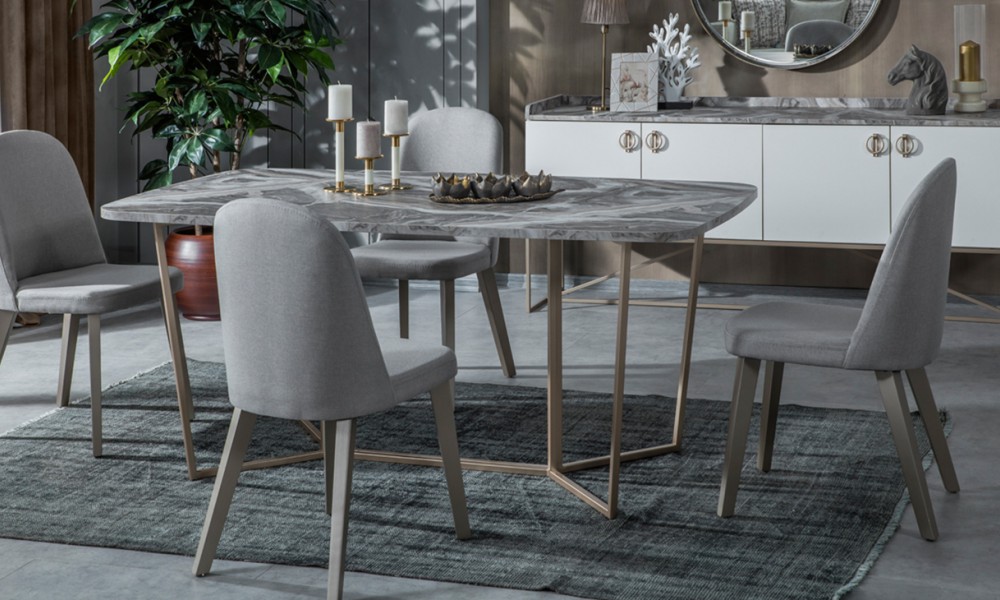 Loft Gold Metal Ayaklı Yemek Odası Takımı Yemek Odası Loft Gold Metal Ayaklı Yemek Odası Takımı Yemek Odası