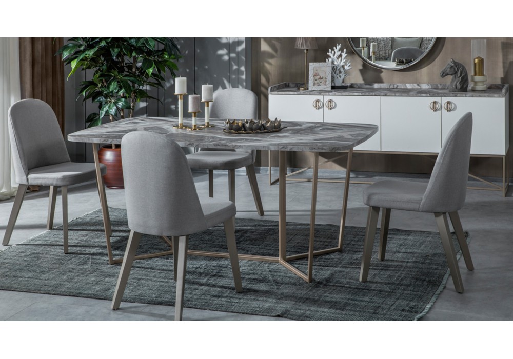Loft Gold Metal Ayaklı Yemek Odası Takımı