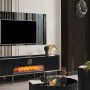 Gucci Şömineli Gold Metal Ayaklı Tv Ünitesi Gucci Şömineli Gold Metal Ayaklı Tv Ünitesi