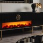 Gucci Şömineli Gold Metal Ayaklı Tv Ünitesi Gucci Şömineli Gold Metal Ayaklı Tv Ünitesi