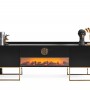 Gucci Şömineli Gold Metal Ayaklı Tv Ünitesi Gucci Şömineli Gold Metal Ayaklı Tv Ünitesi