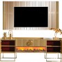 Gucci Golden Şömineli Tv Ünitesi Gucci Golden Şömineli Tv Ünitesi