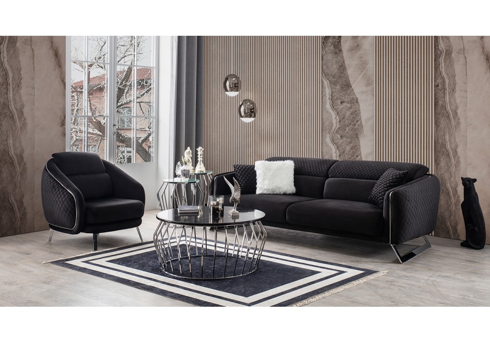Kristal Metal Ayaklı Koltuk Takımı