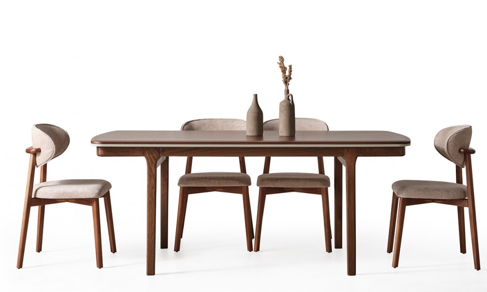 Mirabella Ahşap Ayaklı Modern Yemek Odası Takımı