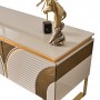 İmaj Panolu Gold Metal Ayaklı Tv Ünitesi