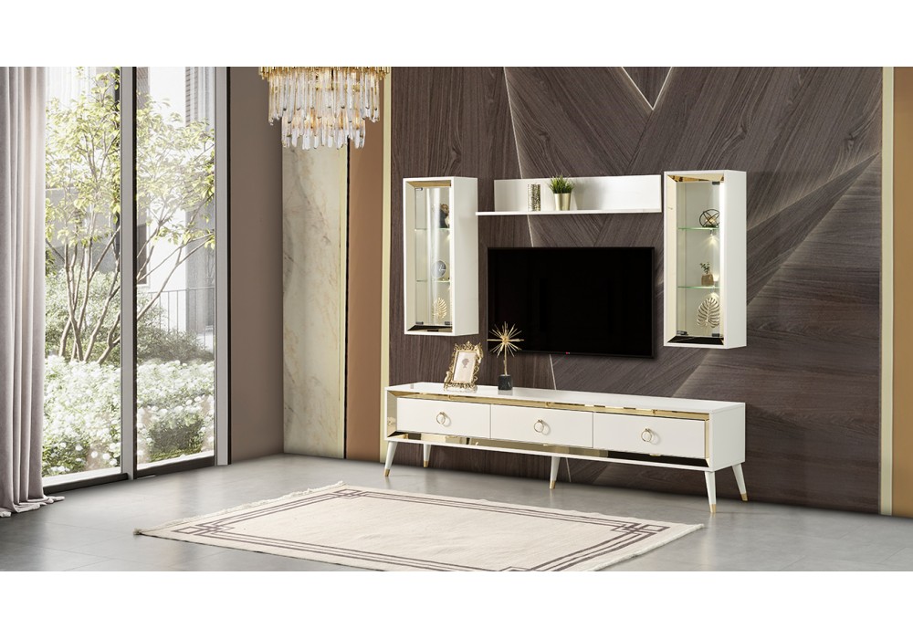 Lotus Aytaşı Ahşap Ayaklı Tv Ünitesi