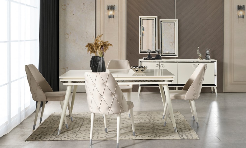 Lotus Ahşap Ayaklı Yemek Odası Takımı Yemek Odası