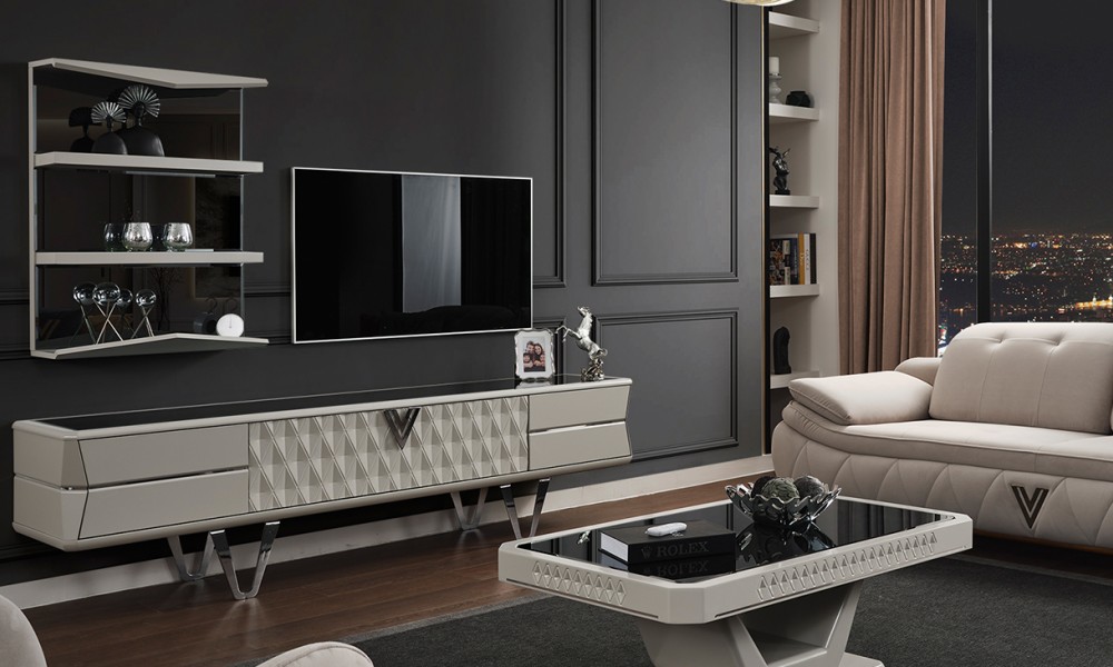 Velar Metal Ayaklı Tv Ünitesi Velar Metal Ayaklı Tv Ünitesi