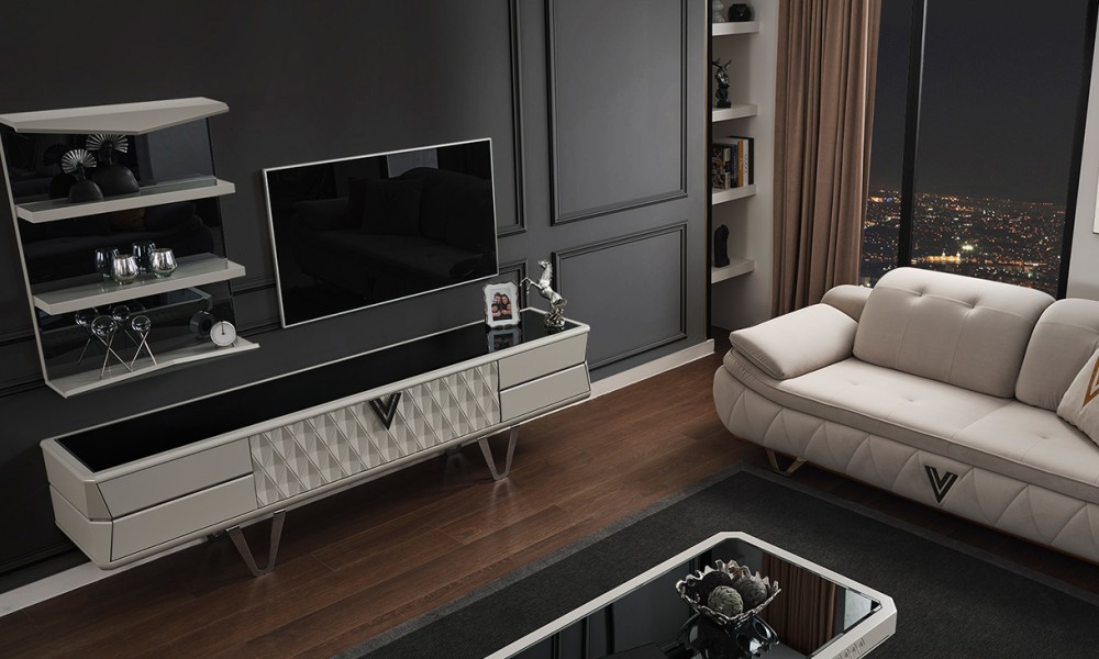 Velar Metal Ayaklı Tv Ünitesi Velar Metal Ayaklı Tv Ünitesi