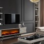 Velar Şömineli Metal Ayaklı Tv Ünitesi Velar Şömineli Metal Ayaklı Tv Ünitesi