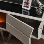 Velar Şömineli Metal Ayaklı Tv Ünitesi Velar Şömineli Metal Ayaklı Tv Ünitesi