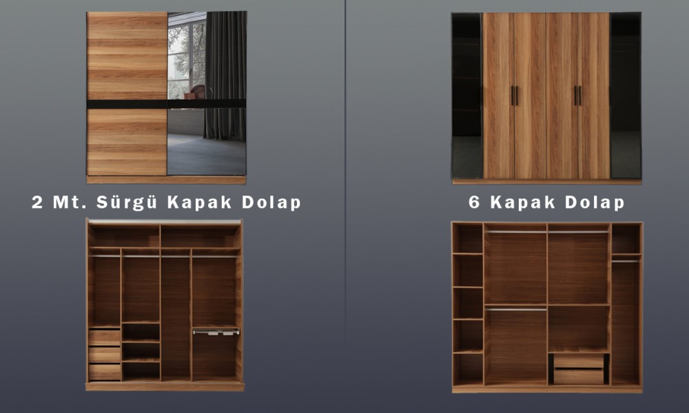 Oslo Sürgü Kapaklı Yatak Odası Takımı