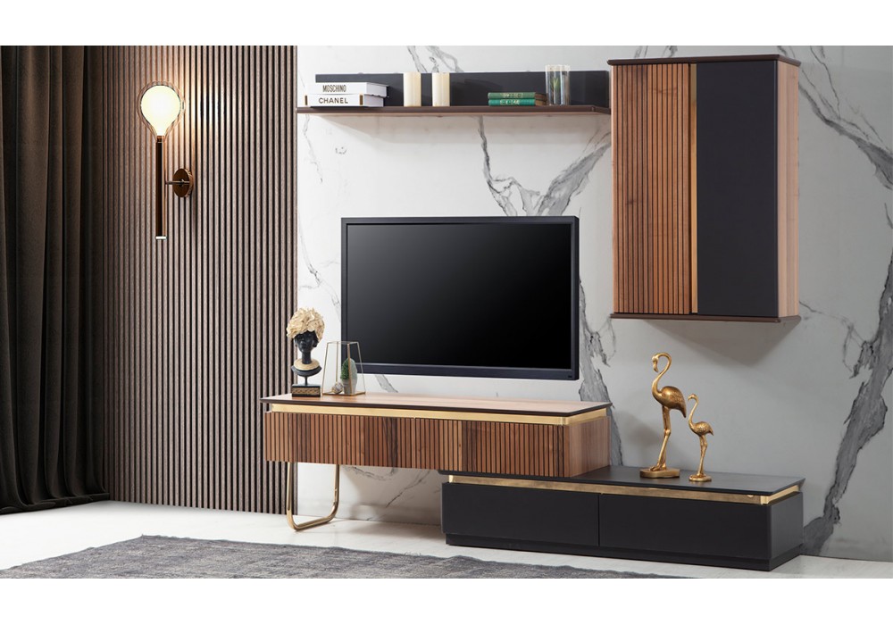 New Gloria Gold Metal Ayaklı TV Ünitesi