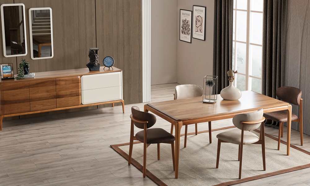 Trend Ahşap Ayaklı Modern Yemek Odası Takımı Trend Ahşap Ayaklı Modern Yemek Odası Takımı
