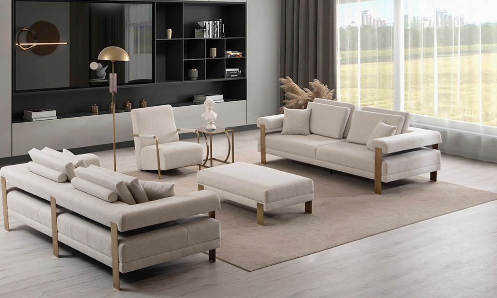 Deep Living Antik Metal Ayaklı Koltuk Takımı