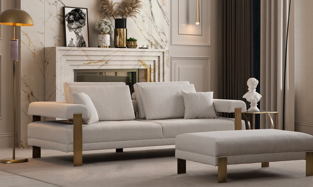 Deep Living Antik Metal Ayaklı Koltuk Takımı