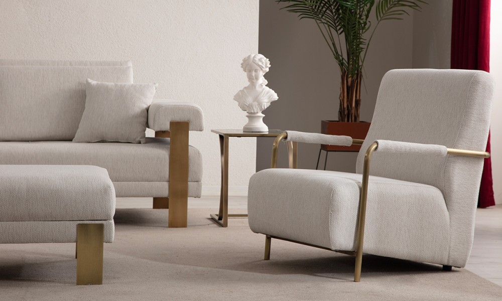 Deep Living Antik Metal Ayaklı Koltuk Takımı