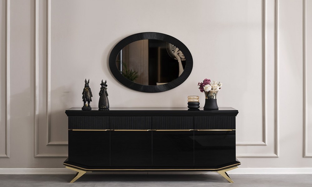 Masarati Gold Metal Ayaklı Yemek Odası Takımı