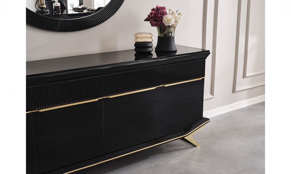 Masarati Gold Metal Ayaklı Yemek Odası Takımı