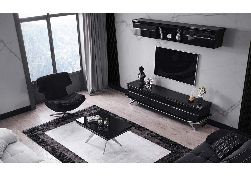 Masarati Gümüş Metal Ayaklı TV Ünitesi