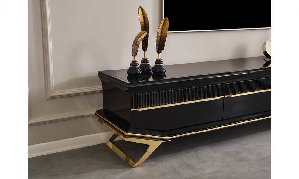 Masarati Gold Metal Ayaklı Tv Ünitesi
