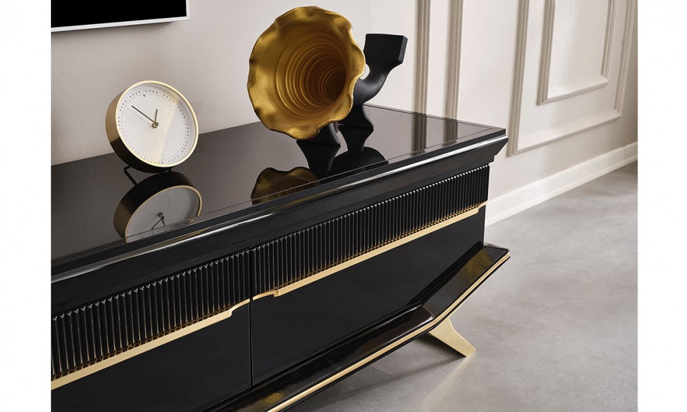 Masarati Gold Metal Ayaklı Tv Ünitesi