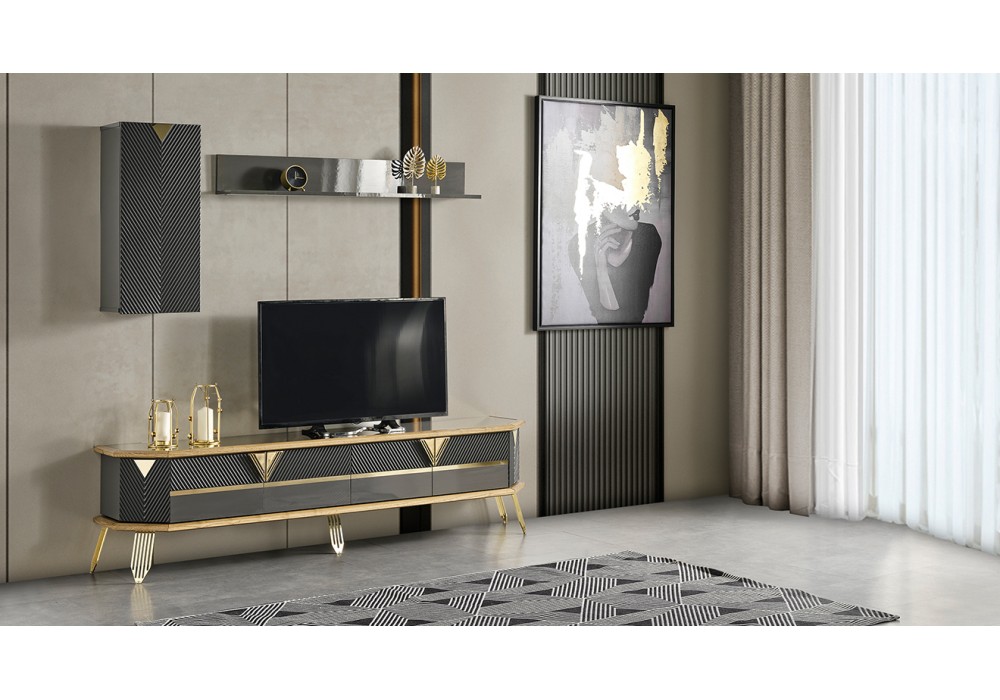 Marsilya Gold Metal Ayaklı Tv Ünitesi