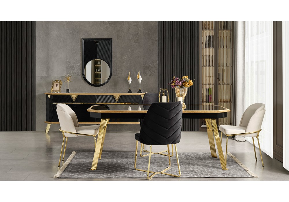 Porto Gold Metal Ayaklı Yemek Odası Takımı