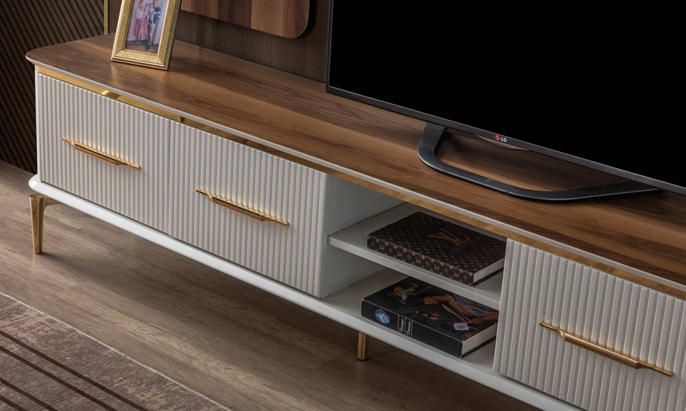 Royal Gold Metal Ayaklı TV Ünitesi