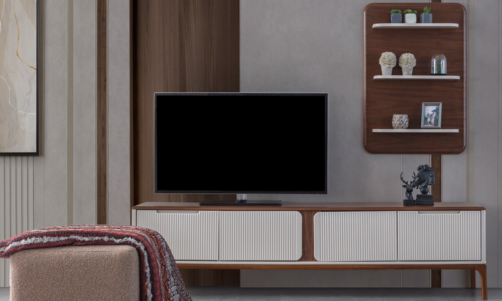 İnci Ahşap Ayaklı Modern Tv Ünitesi