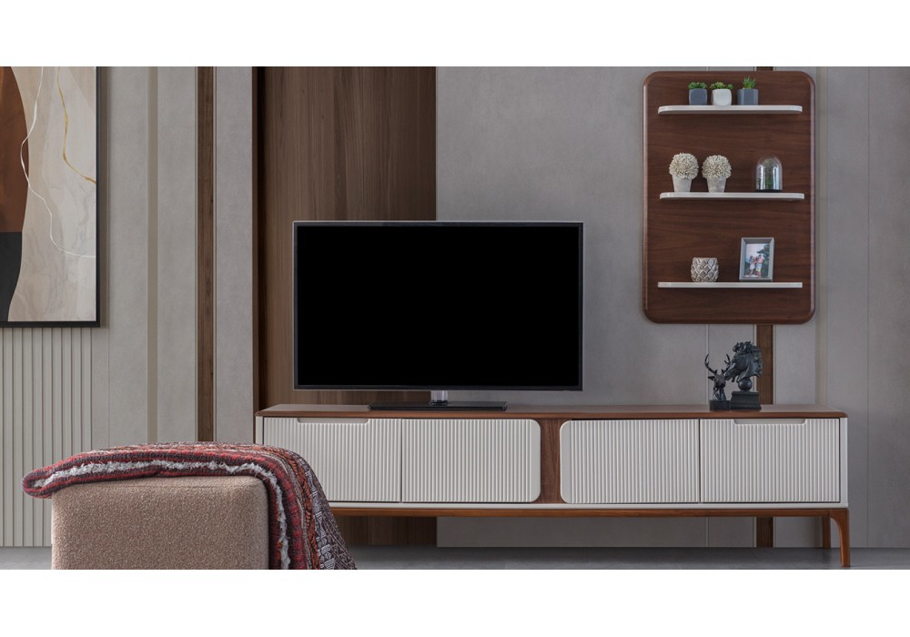 İnci Ahşap Ayaklı Modern Tv Ünitesi