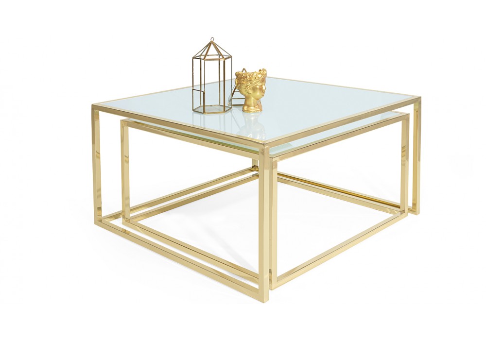 Prada Gold Metal Ayaklı Orta Sehpa
