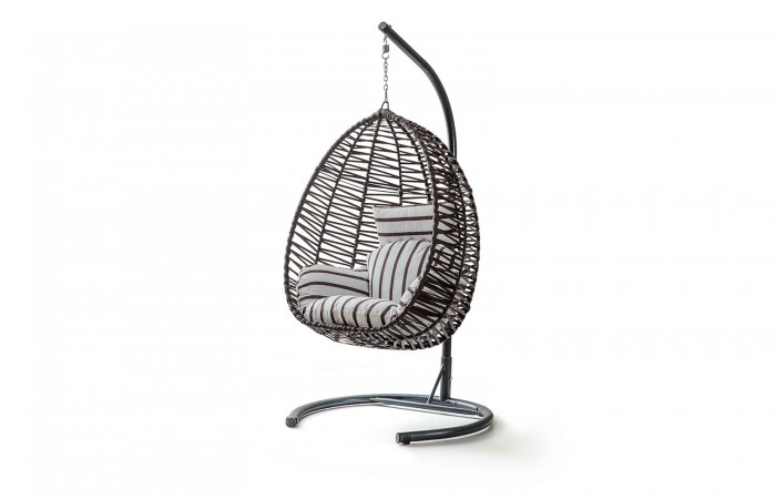 Rattan Bahçe - Balkon Salıncağı Kahve - Zebra Minder CV-02 Salıncak