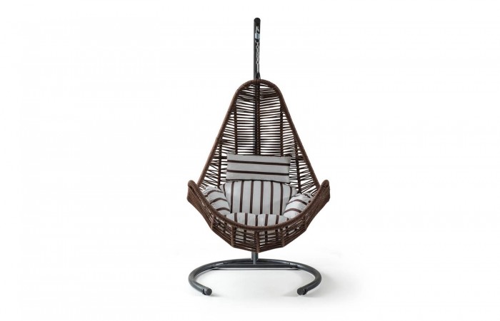 Rattan Bahçe - Balkon Salıncağı Kahve - Zebra Minder CV-33 Salıncak