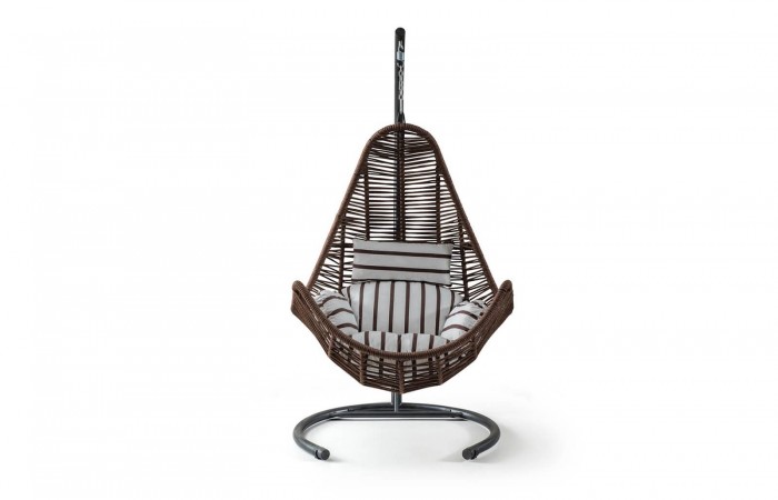 Rattan Bahçe - Balkon Salıncağı Kahve - Zebra Minder CV-33 Salıncak