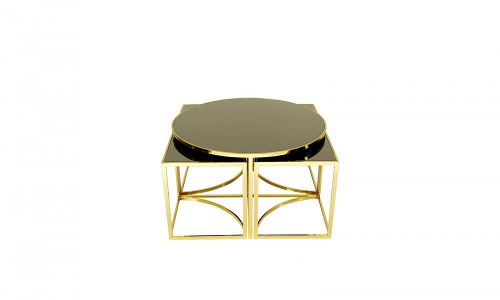 HR-8018 Yavrulu Orta Sehpa Gold İndirimli Mobilya