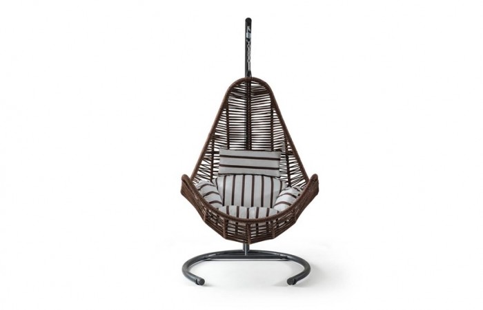 Rattan Bahçe - Balkon Salıncağı Kahve - Zebra Minder CV-33 Salıncak