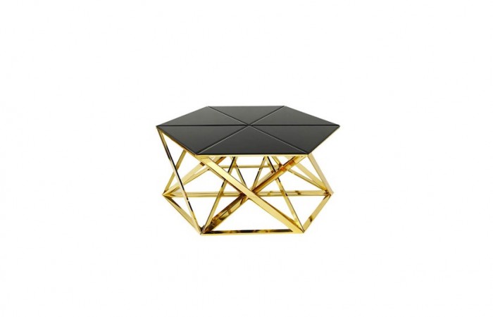 HR-8086 Prizma Orta Sehpa Gold