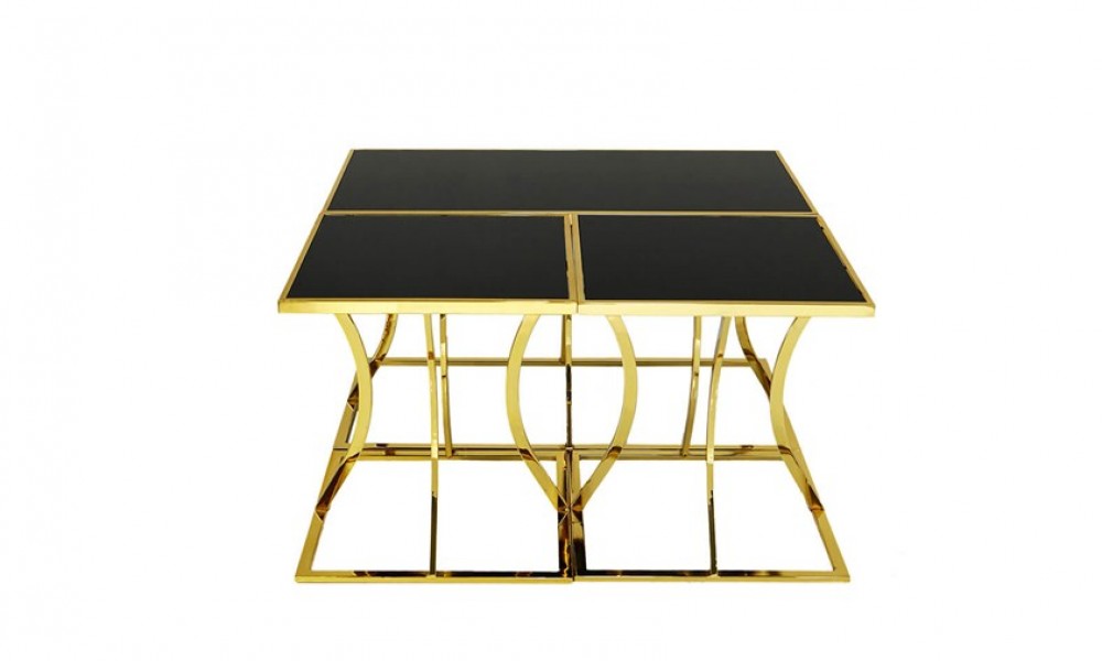 HR-8020 Üçlü Kupa Orta Sehpa Gold İndirimli Mobilya
