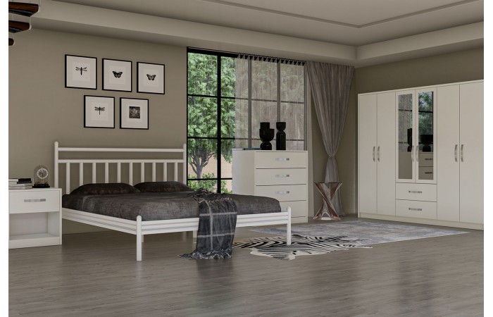 Metalia Yatak Odası Takımı, Beyaz, 6 Kapaklı