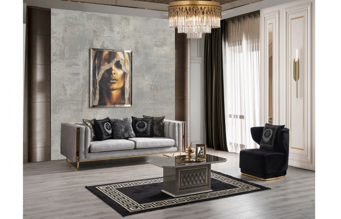 Lounge Koltuk Takımı, Krem Siyah