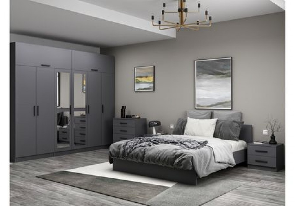 Kale210 Yatak Odası Takımı, Antrasit, 6 Kapaklı, Set 57