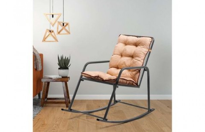 Retodesign Minderli Sallanan Sandalye, Siyah, Metal