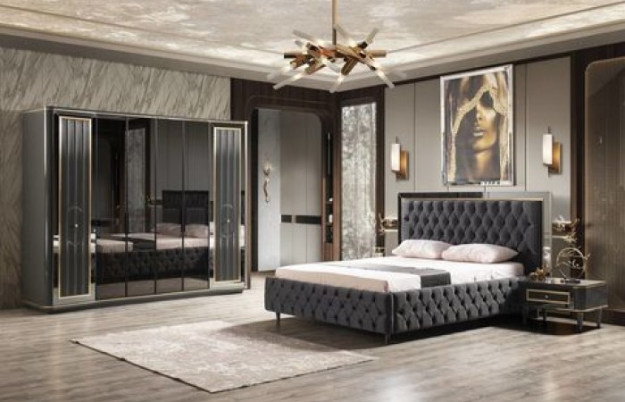Luxury Black Yatak Odası Takımı, 6 Kapaklı