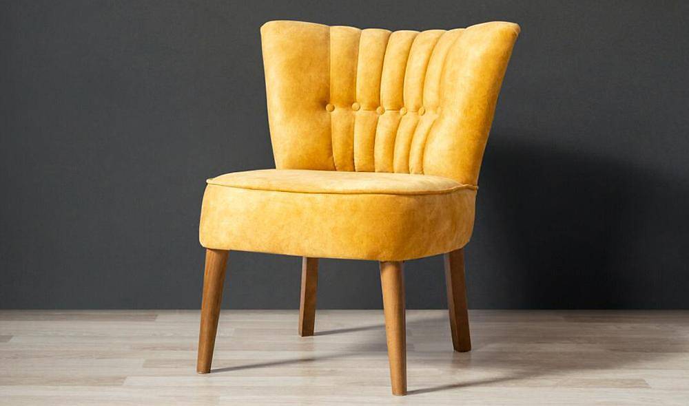 Sofia Sarı Berjer Çay Seti Koltuk