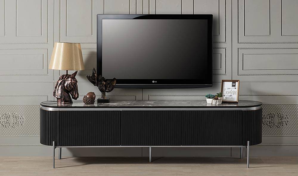 Mood Siyah Gümüş Tv Sehpası İndirimli Mobilya