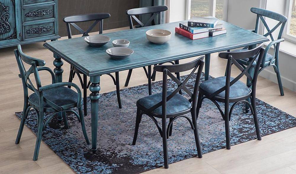 Alara Mavi Yemek Masası Takımı Yemek Masası Takımı