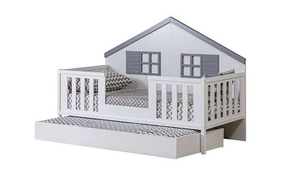 Stars İkiz Montessori Karyola Gri İndirimli Mobilya