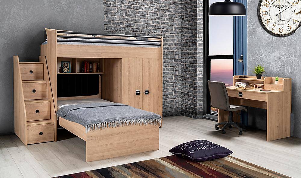 Burçak Ranzalı Genç Odası İndirimli Mobilya