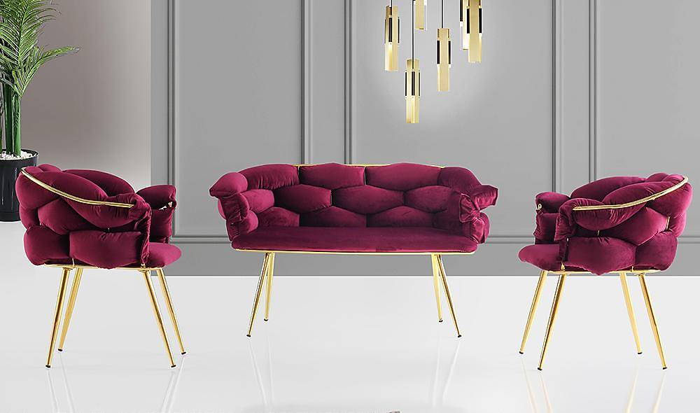 Balon Mor Çay Seti Koltuk Çay Seti Koltuk